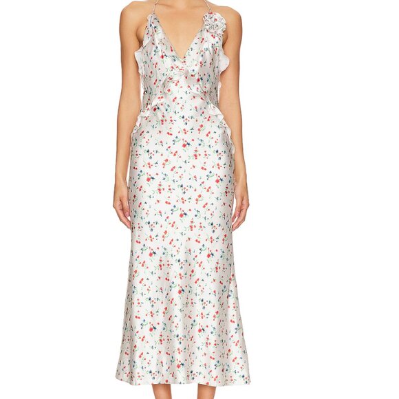 Brand New Bardot Olea Sleeveless Ruffle Midi Dress - Picture 9 of 15